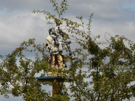 Un Amérindien perché dans un arbre