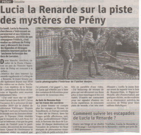 Lucia la Renarde piste les mystères de Prény