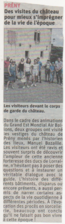 Visite du château de Prény le 26 juillet 2021