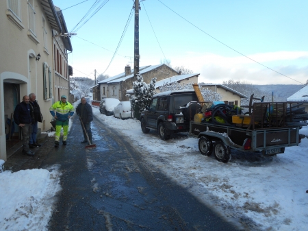 La rue des Remparts sous la neige