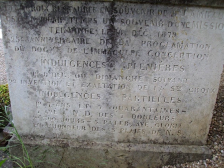 Inscription figurant sur la "Tombe des curés"